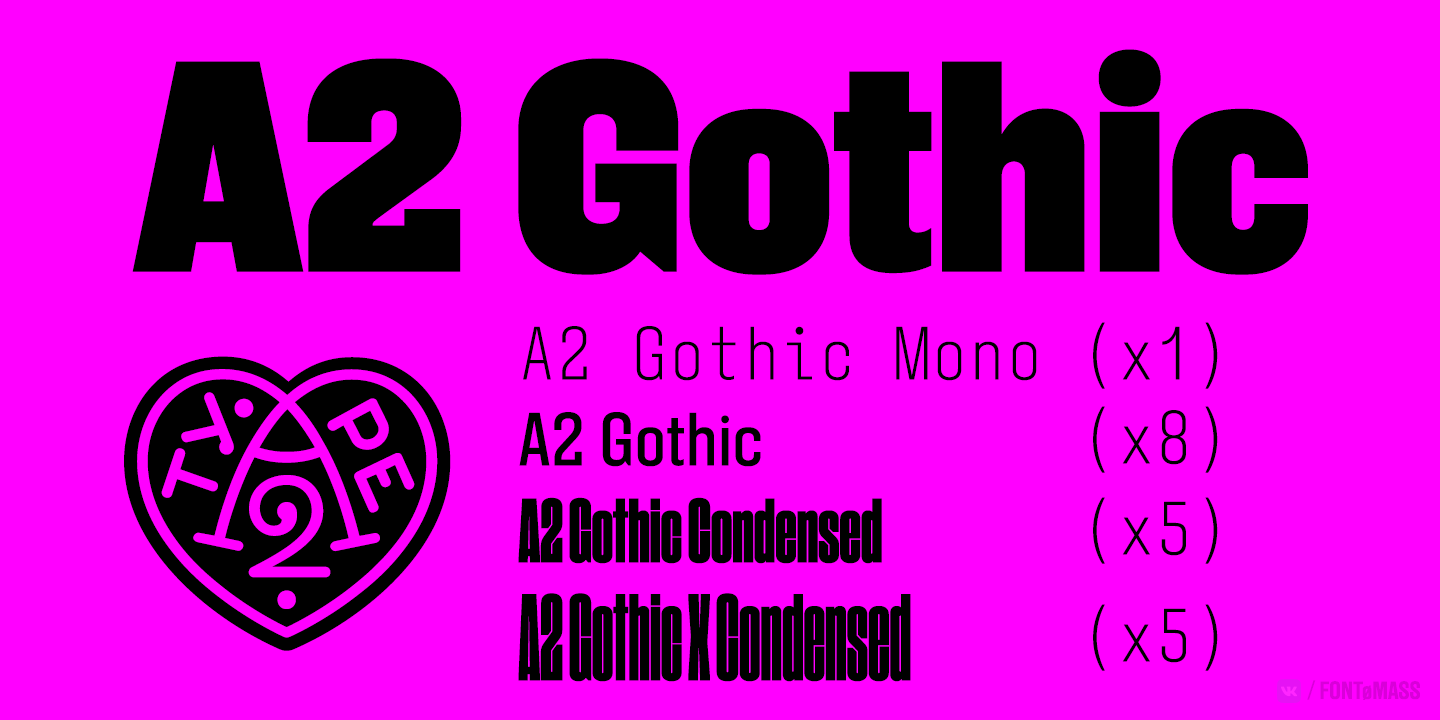 Пример шрифта A2 Gothic #1